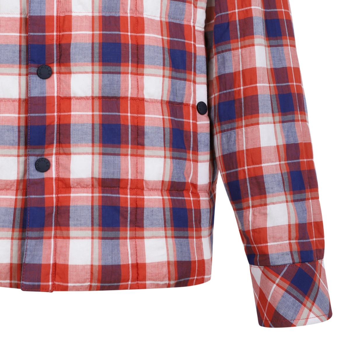 Moncler Red and Blue Check Cotton Shirt.