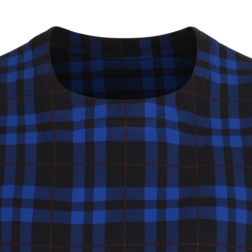 Maison Margiela Grey Cotton T-Shirt with Check Print.