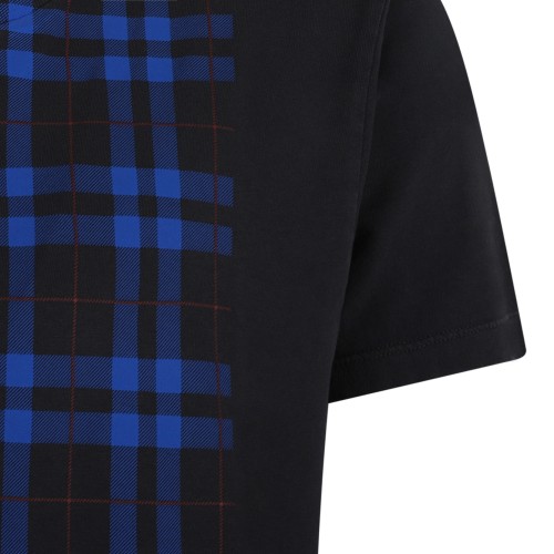 Maison Margiela Grey Cotton T-Shirt with Check Print.