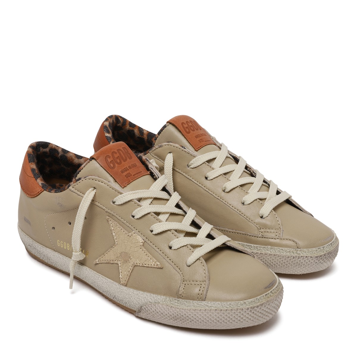 Golden Goose Gold Leather Sneakers.