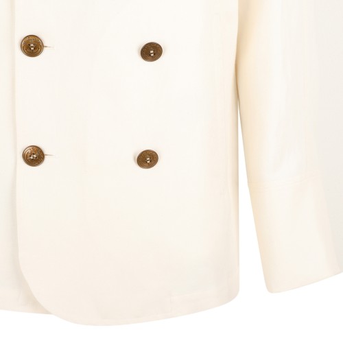 Sealup White Double-Breasted Tailored Jacket.