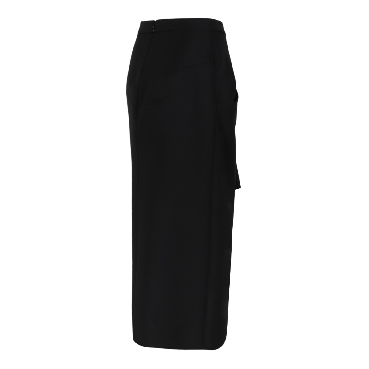 Givenchy Black Draped Midi Skirt.