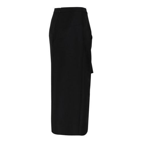 Givenchy Black Draped Midi Skirt.