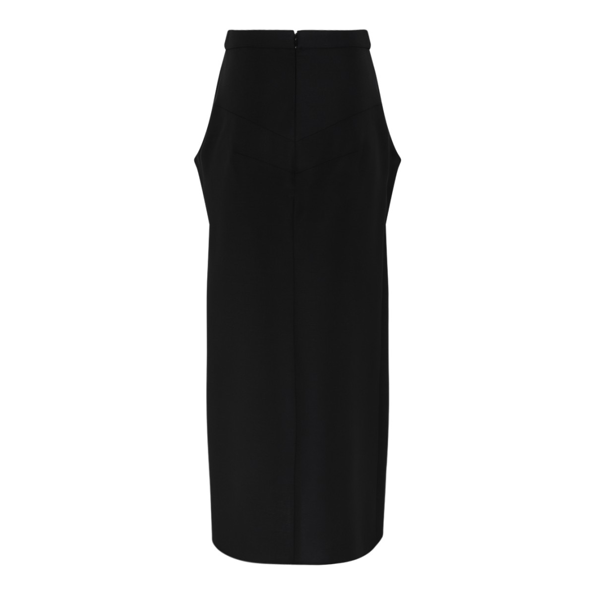 Givenchy Black Draped Midi Skirt.