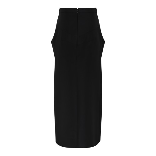 Givenchy Black Draped Midi Skirt.