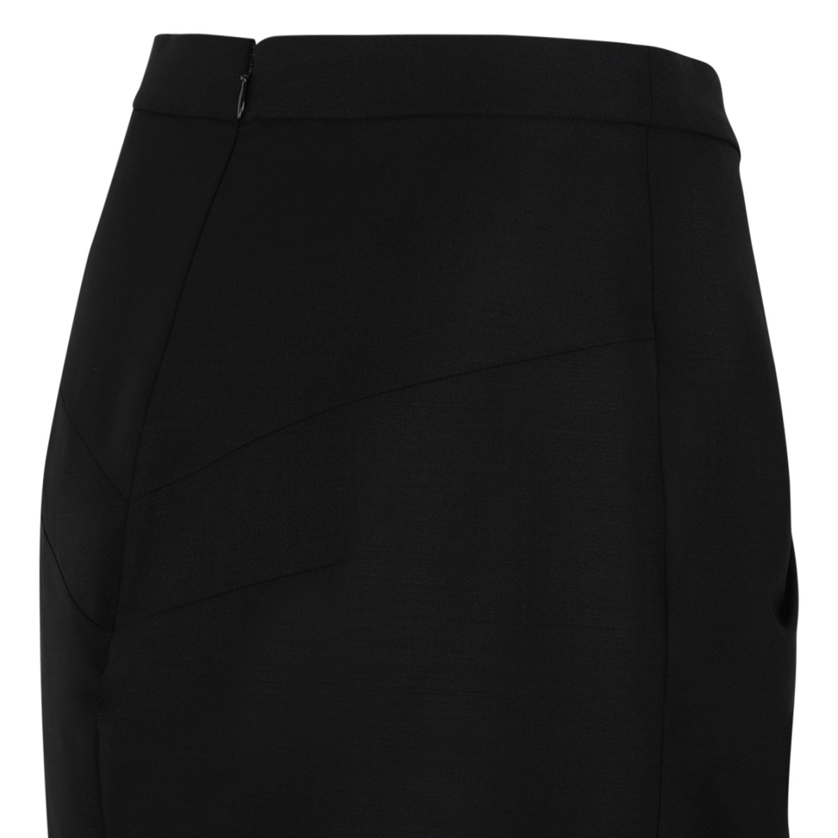 Givenchy Black Draped Midi Skirt.