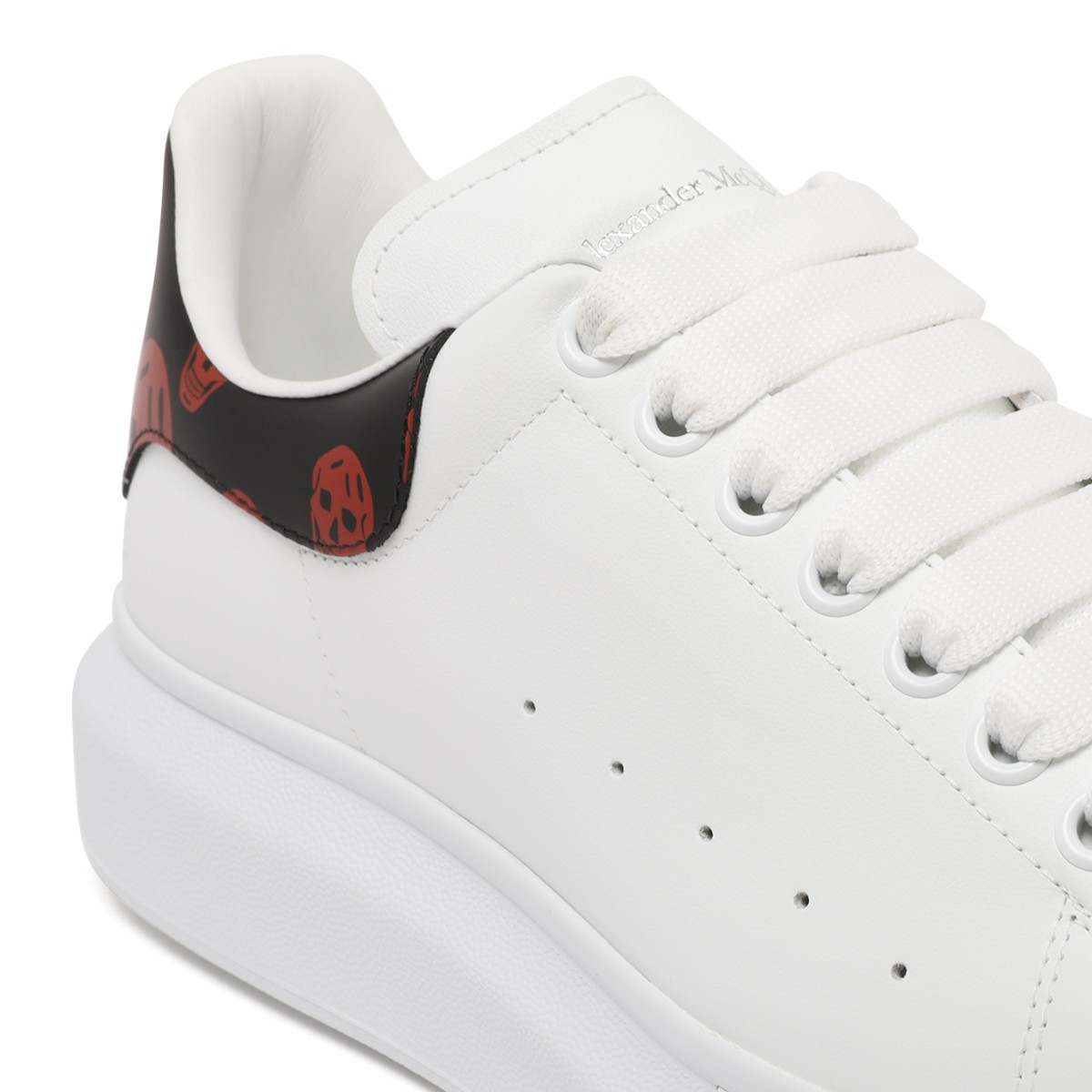 Alexander McQueen White Leather Oversized Sneakers.