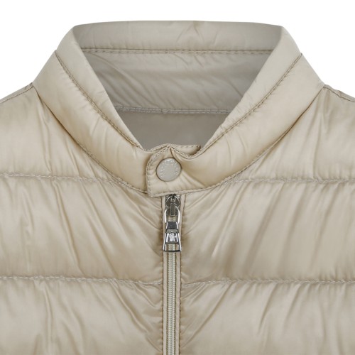 Moncler Kids Beige Quilted Down Jacket.