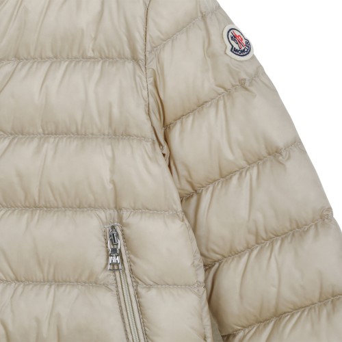 Moncler Kids Beige Quilted Down Jacket.