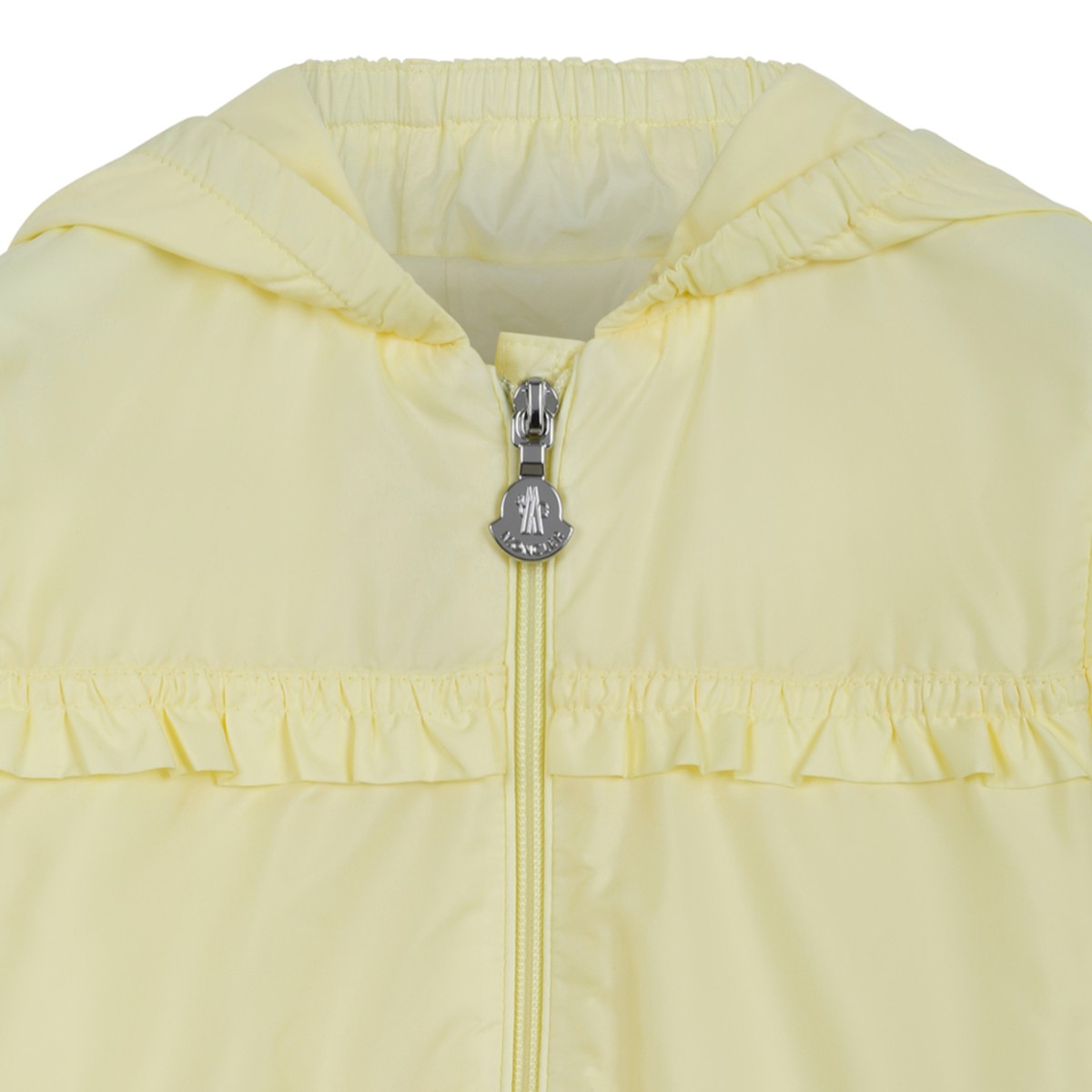 Moncler Kids Yellow Hooded Jacket.