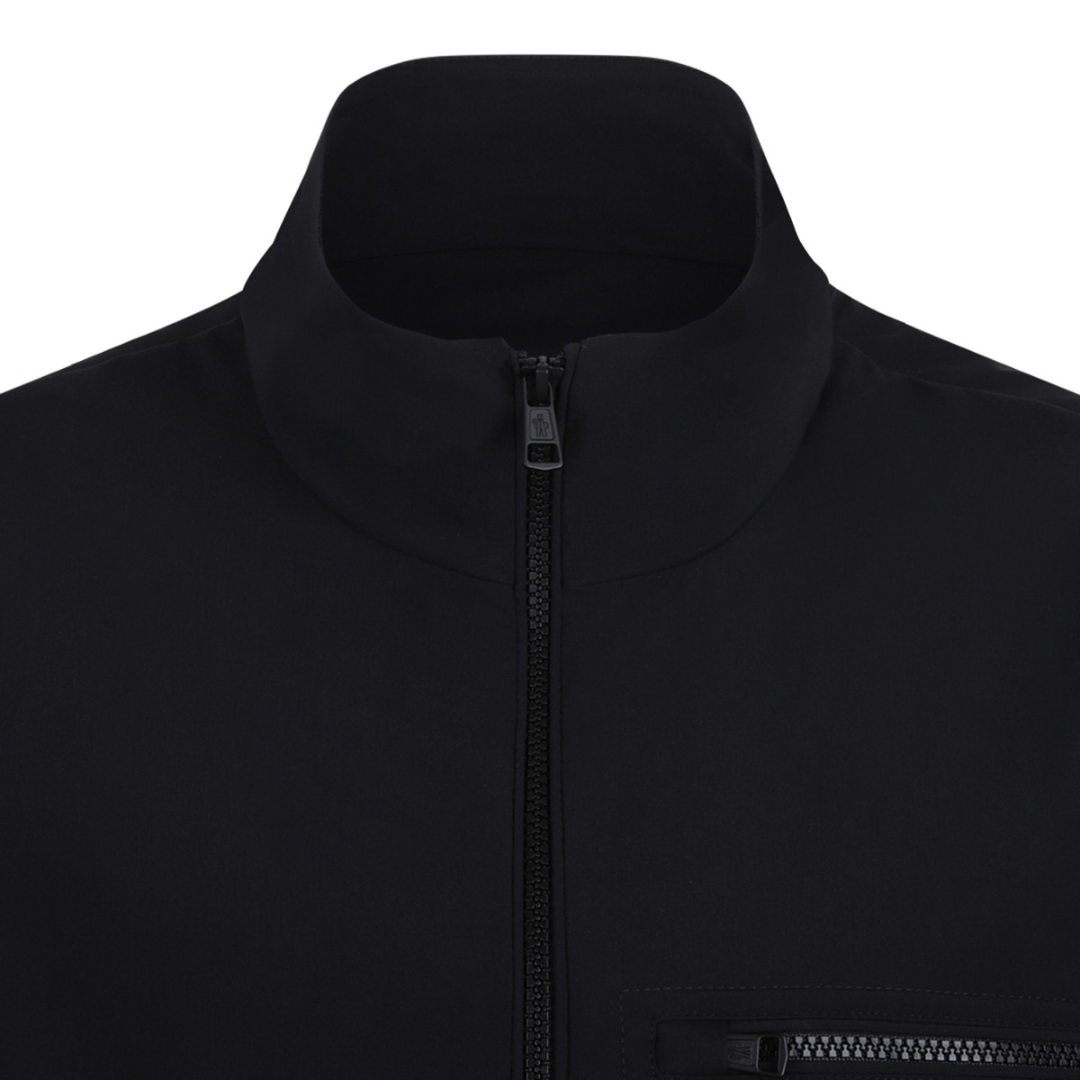 Moncler Black Zip-Up Technical Jacket.