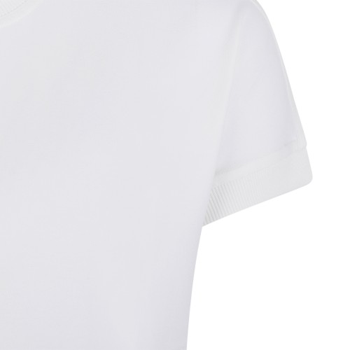 Versace White Cotton T-Shirt with Medusa Detail.