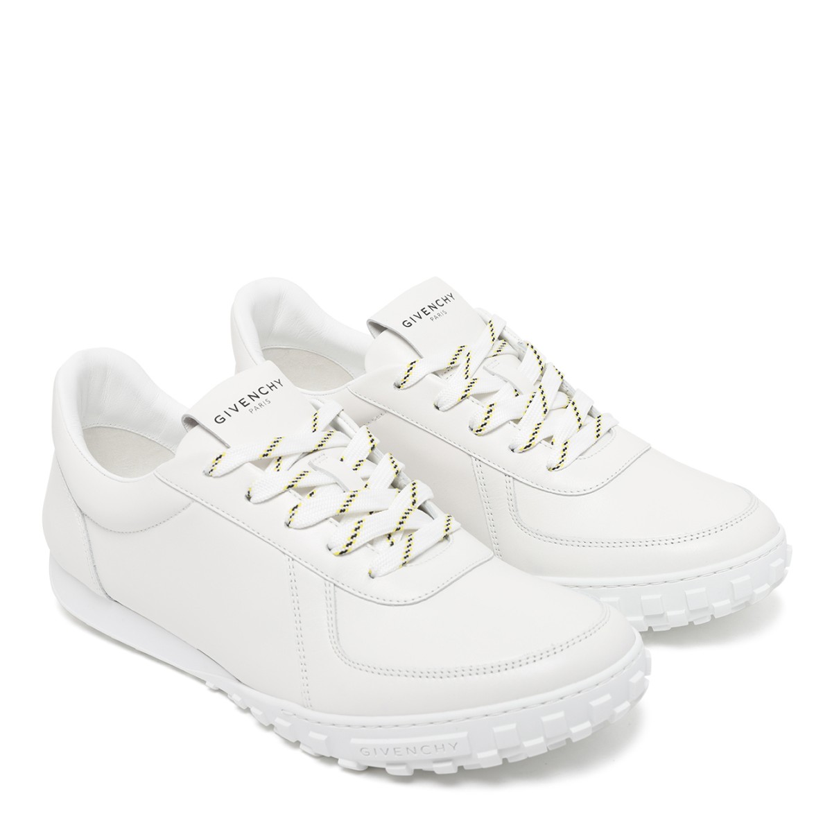 Givenchy White Leather Low-Top Sneakers.