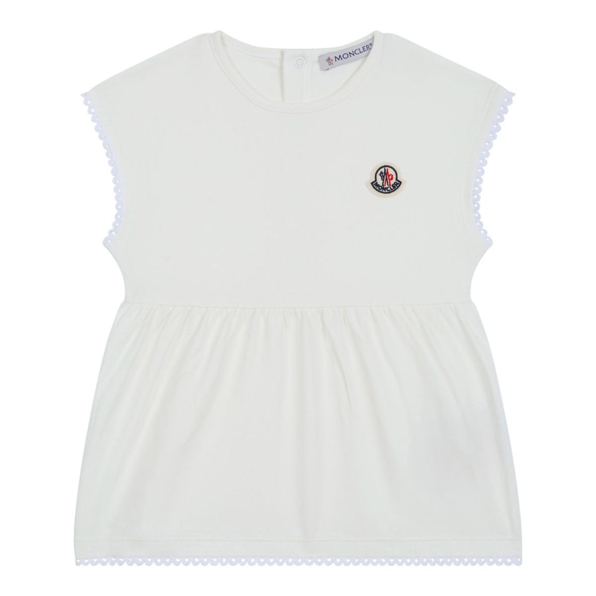 Moncler Baby White and Pale Yellow Two-Piece Set.