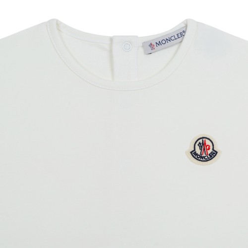 Moncler Baby White and Pale Yellow Two-Piece Set.