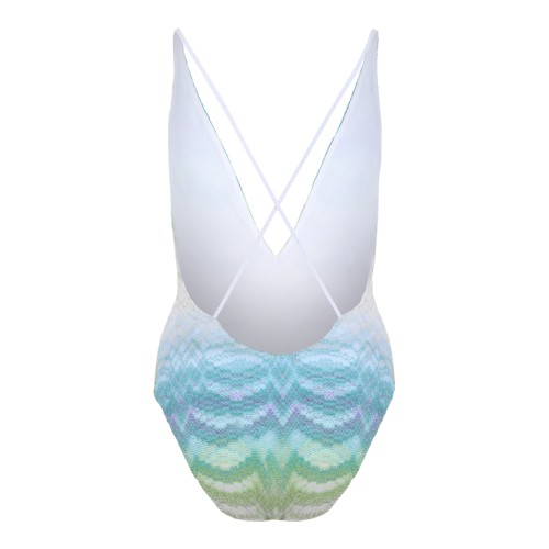 Missoni Multicolor Zigzag Knit One-Piece Swimsuit.