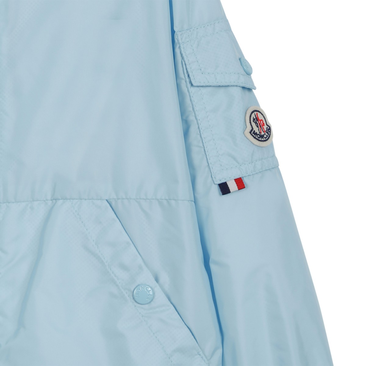 Moncler Kids Light Blue Hooded Jacket.
