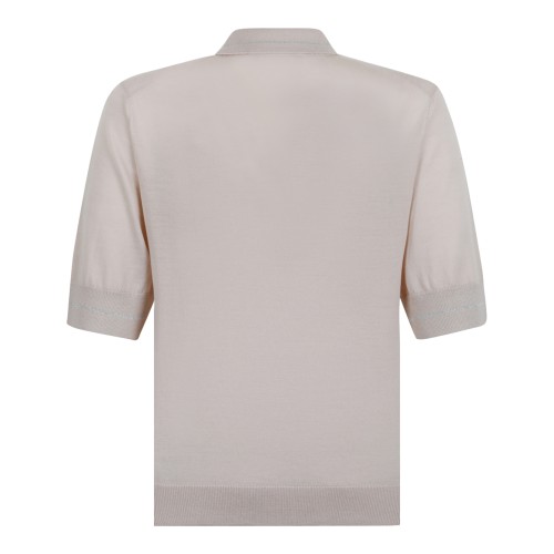 Gran Sasso Beige Knit Polo Shirt.