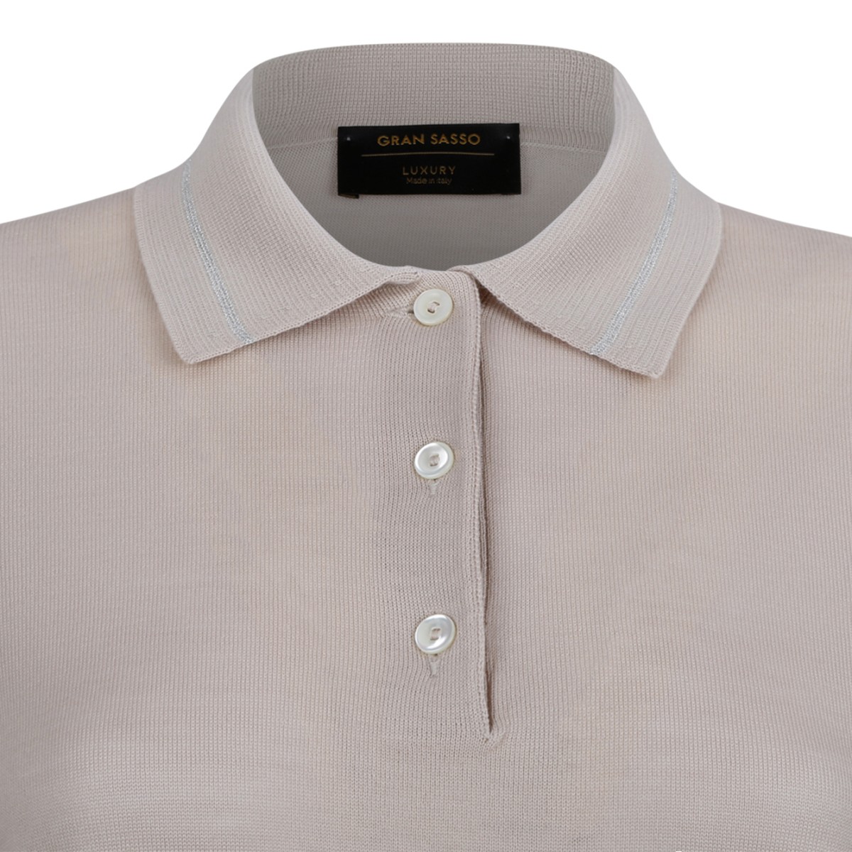 Gran Sasso Beige Knit Polo Shirt.