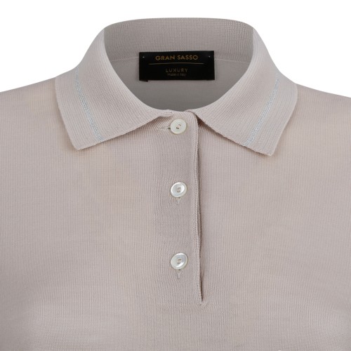 Gran Sasso Beige Knit Polo Shirt.