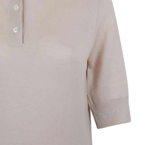 Gran Sasso Beige Knit Polo Shirt.