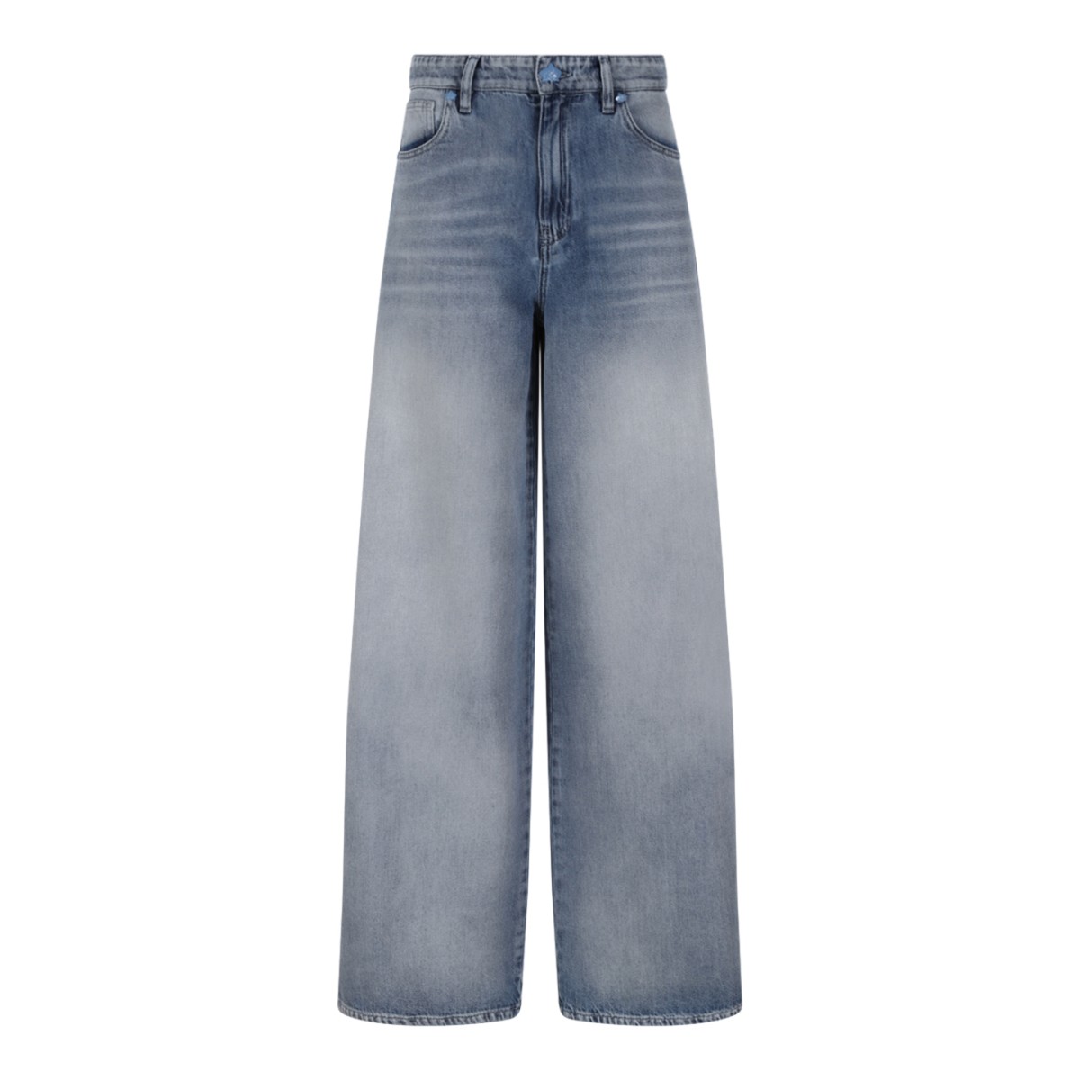 Genny Light Blue Wide-Leg Denim Jeans.