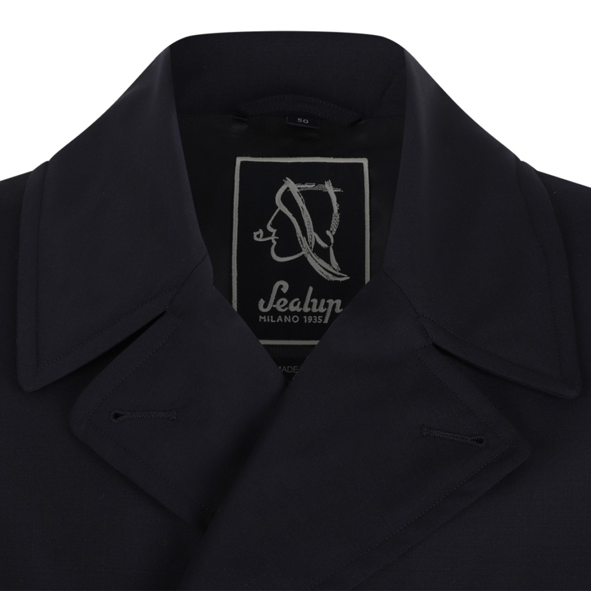 Sealup Navy Double-Breasted Jacket.