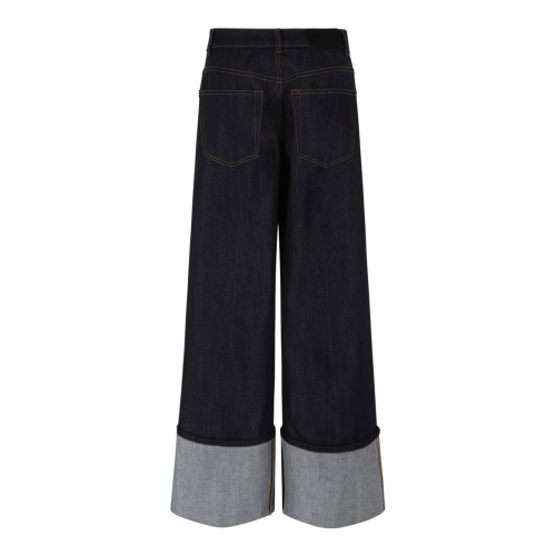 Givenchy Dark Blue Wide-Leg Denim Jeans.