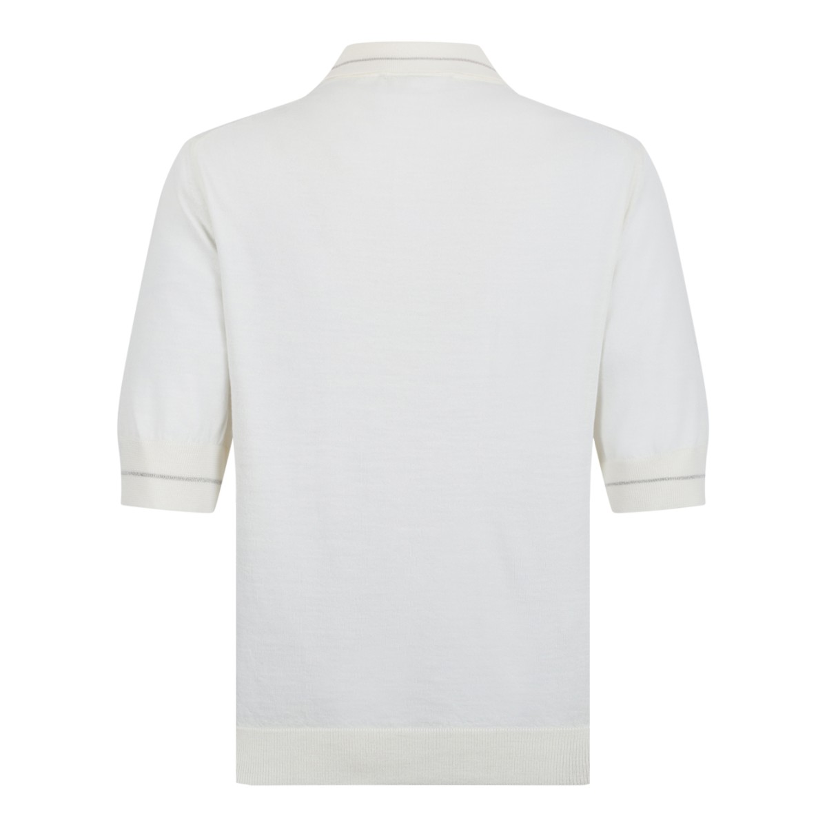 Gran Sasso Ivory Knit Polo Shirt.