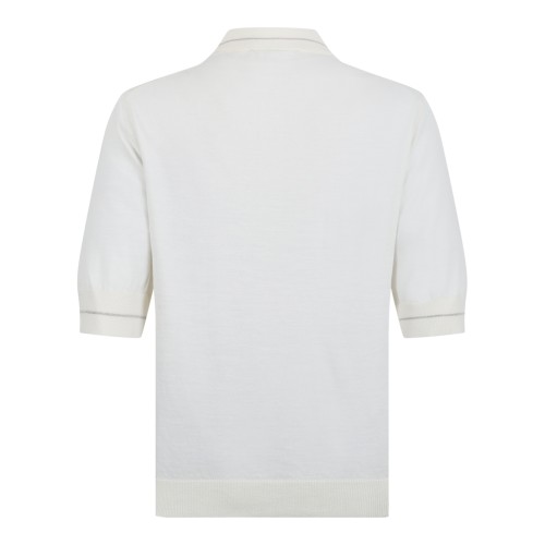 Gran Sasso Ivory Knit Polo Shirt.