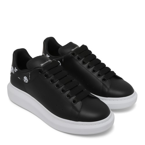Alexander McQueen Black Leather Oversized Sneakers. 2