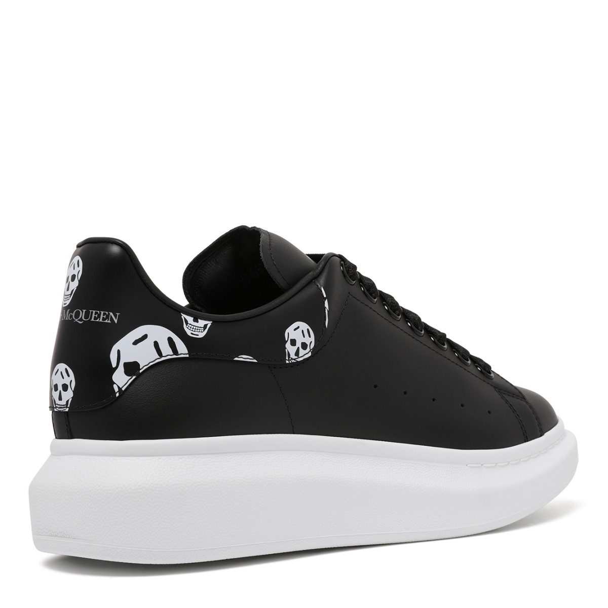 Alexander McQueen Black Leather Oversized Sneakers.