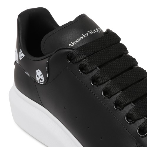 Alexander McQueen Black Leather Oversized Sneakers.