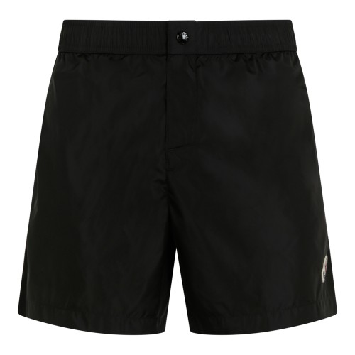 Moncler Black Logo Swim Shorts.