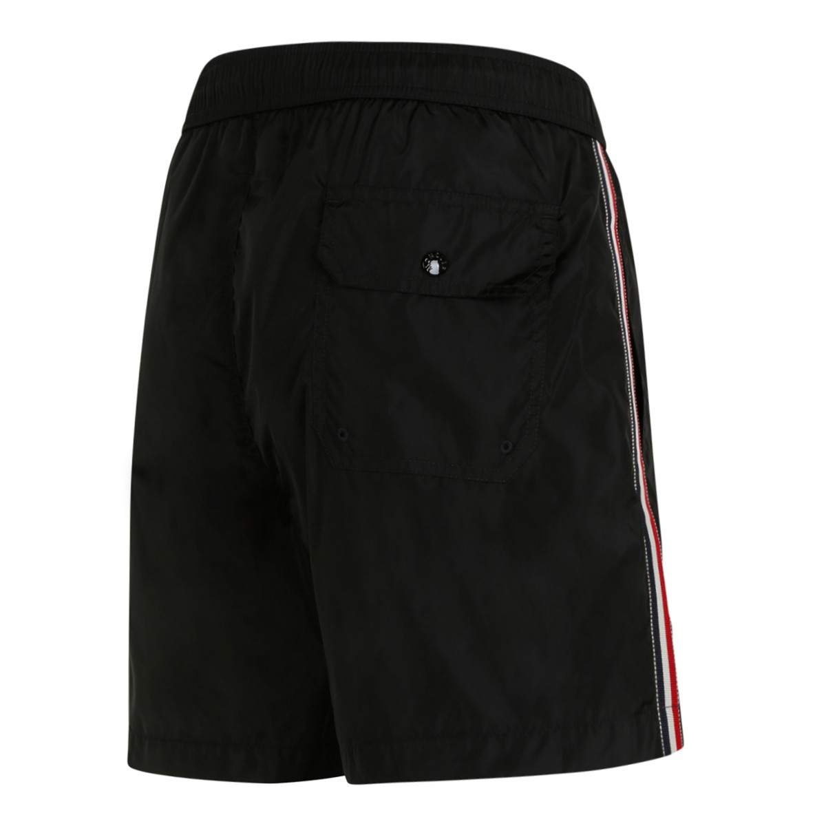 Moncler Black Logo Swim Shorts.