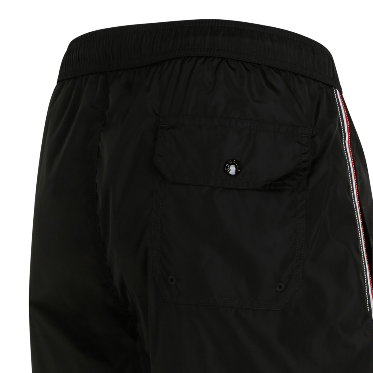Moncler Black Logo Swim Shorts.