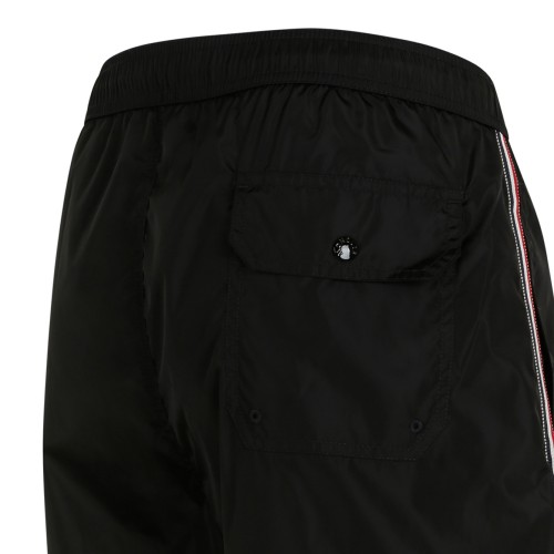 Moncler Black Logo Swim Shorts.