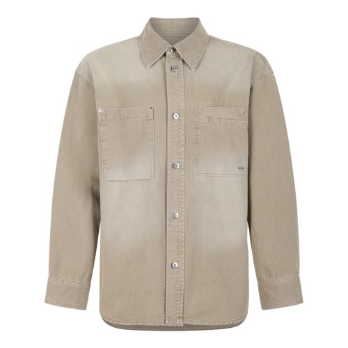 Wooyoungmi Beige Cotton Overshirt. Beige overshirt defined by a relaxed, contemporary silhouette.
