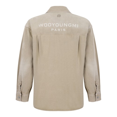 Wooyoungmi Beige Cotton Overshirt. Beige overshirt defined by a relaxed, contemporary silhouette.