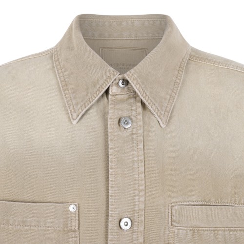Wooyoungmi Beige Cotton Overshirt. Beige overshirt defined by a relaxed, contemporary silhouette.
