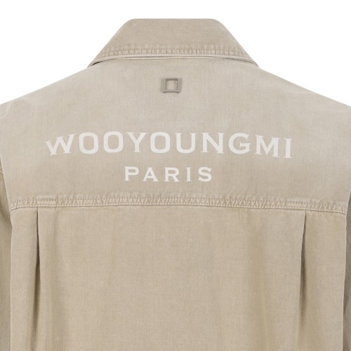 Wooyoungmi Beige Cotton Overshirt. Beige overshirt defined by a relaxed, contemporary silhouette.