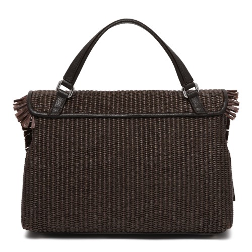 Zanellato Brown Woven Postina Bag with Fringe Detail.