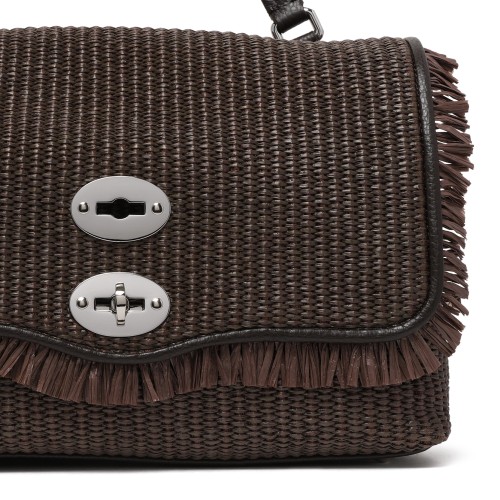 Zanellato Brown Woven Postina Bag with Fringe Detail.