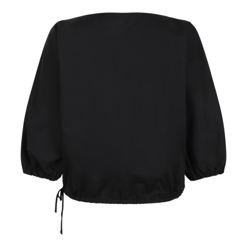 Douuod Navy Cropped Drawstring Blouse. 2