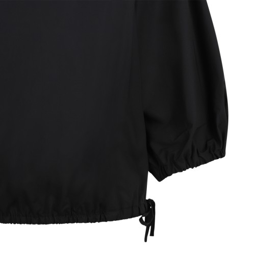 Douuod Navy Cropped Drawstring Blouse.