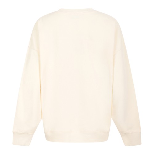 Anine Bing Ivory Cotton Sweatshirt with Logo Print. 2