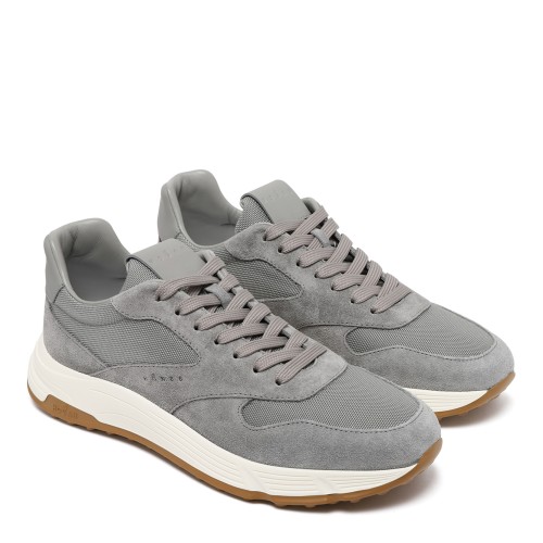 Hogan Grey Suede and Leather Sneakers.