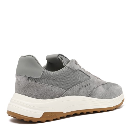 Hogan Grey Suede and Leather Sneakers.
