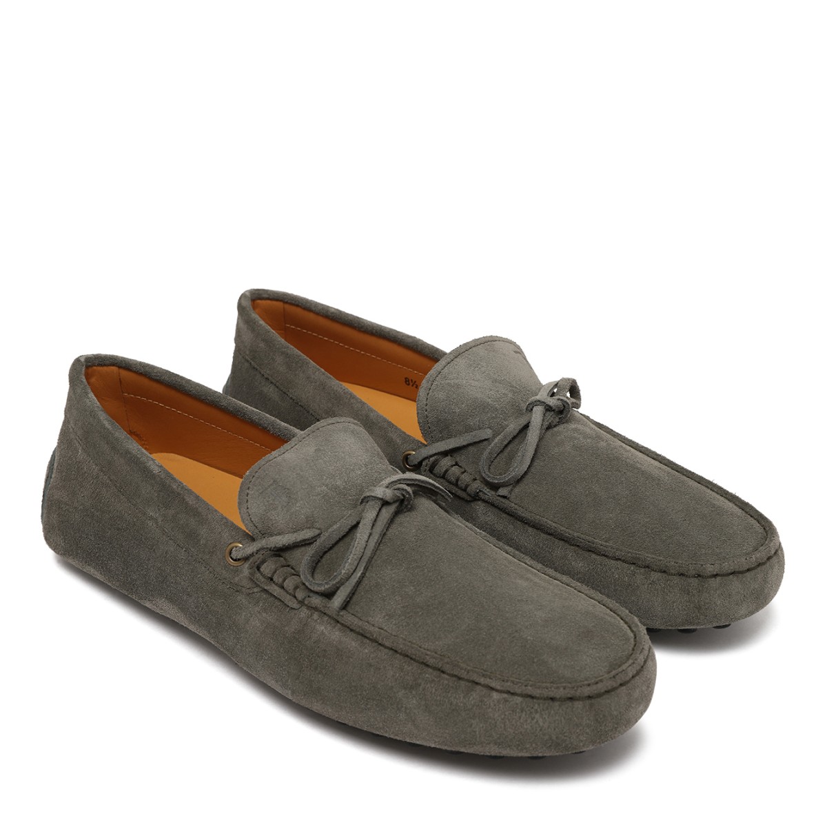 Tods Green Suede Gommino Loafers.