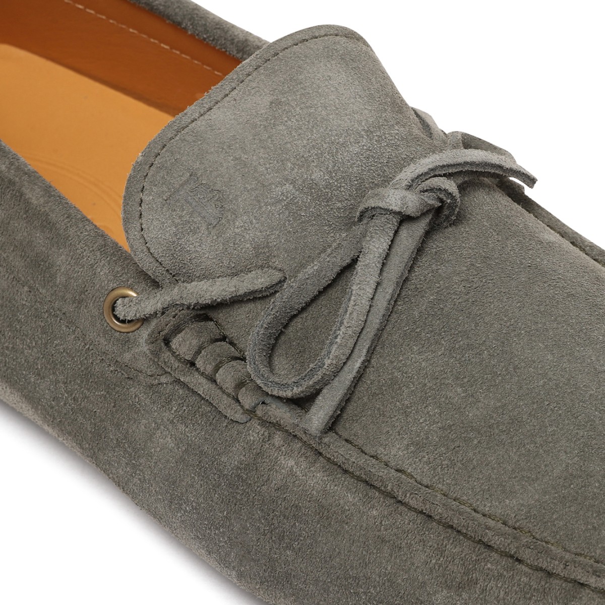 Tods Green Suede Gommino Loafers.
